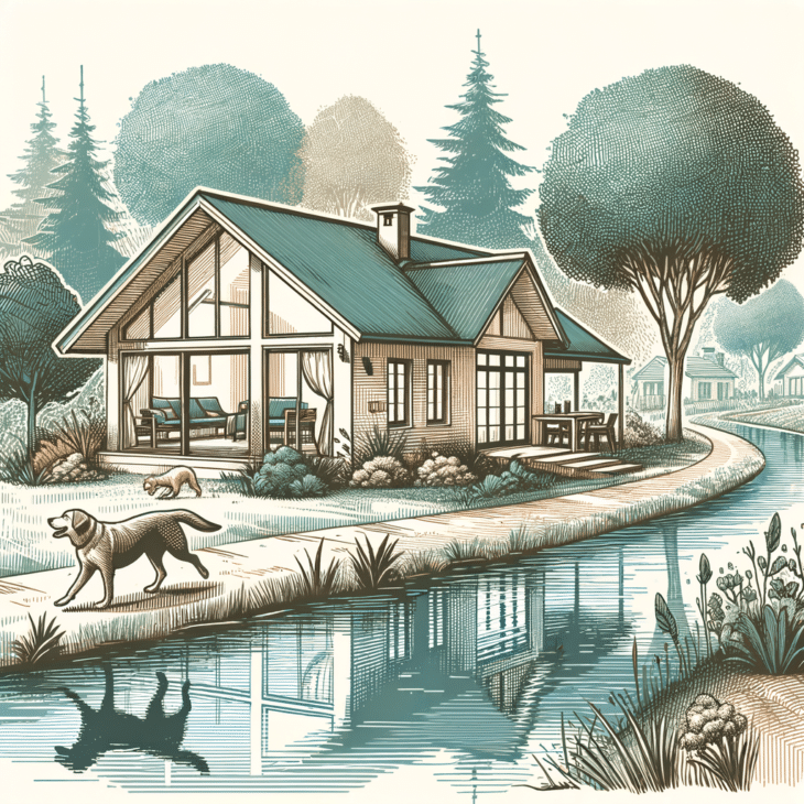 Bungalow im Spreewald mit Hund